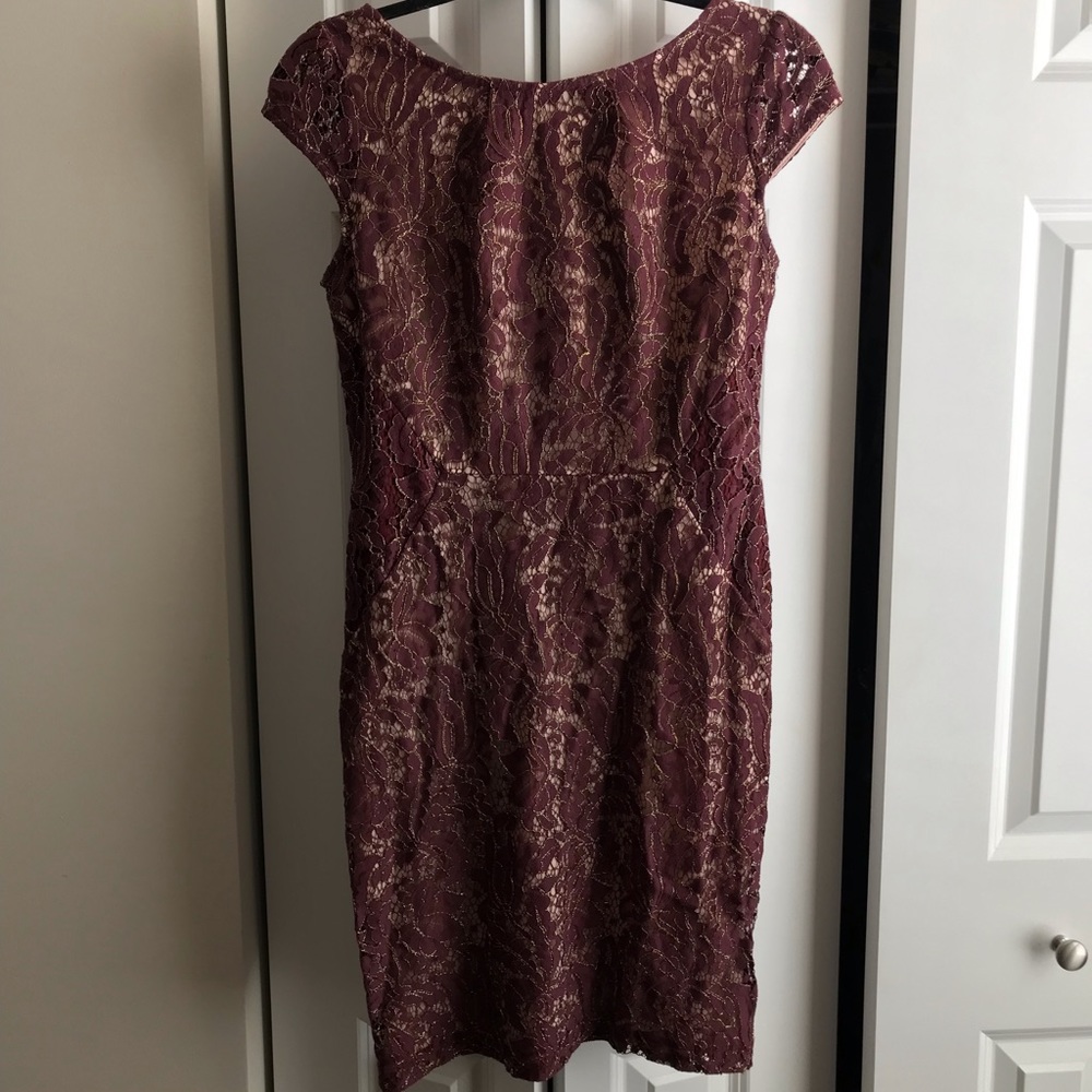 Burgundy lace dress